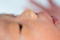 Nose of newborn baby Royalty Free Stock Photo