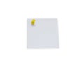 Close up of a note paper with push pin on white background Royalty Free Stock Photo