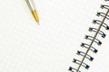 Close-up notebook or note book diary with a pen or pencil on top view desk Royalty Free Stock Photo