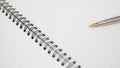 Close-up notebook or note book diary with a pen or pencil on top view desk Royalty Free Stock Photo