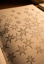 Hand-Drawn Stars Notebook Paper Creative Doodle Royalty Free Stock Photo