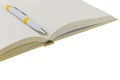 Close up notebook and pen on white background Royalty Free Stock Photo