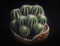 Close up notocactus magnificus with beautiful lighting Royalty Free Stock Photo