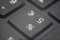 Close up of the number five and percent sign key on a keyboard Royalty Free Stock Photo