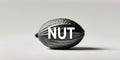 A close up of a nut with the word nut on it Royalty Free Stock Photo