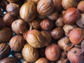 Close up of nutmeg seeds