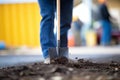 close-up of nutrient-rich black soil being shoveled Royalty Free Stock Photo