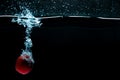 Close-up. object shooting. red apple in water Royalty Free Stock Photo