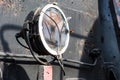 Vintage headlight of old train close Royalty Free Stock Photo