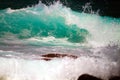 Close Up Ocean Wave Breaking