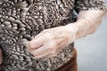 Close-up of an octogenarian woman's hand