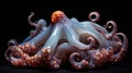 A close up of an octopus with tentacles and a head, AI