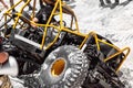 Close-up of off-road 4x4 stunt buggy car during competition Royalty Free Stock Photo