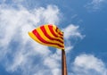 Close up of the official flag of Catalonia region.