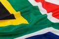 Close up of the official flag of South Africa