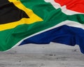 Close up of the official flag of South Africa