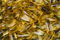 Close up of oil filled capsules suitable for: fish oil, omega 3, omega 6, omega 9, vitamin A, vitamin D, vitamin D3, vitamin E