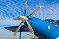 Close up old aircraft propeller Royalty Free Stock Photo