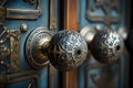 Close up of old antique doorknob Royalty Free Stock Photo