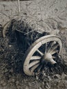 Old antique wagon wheel Royalty Free Stock Photo