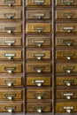 Close-up of an old apothecary cabinet