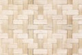 Old bamboo mat texture with weaving hamper patterns in thai style handcraft on background Royalty Free Stock Photo