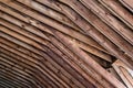 Old barn roof frame, rafters, being rehabilitated in a new development Royalty Free Stock Photo