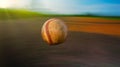 Baseball flying on sky motion blur background