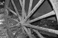 Close Up old bicycle wheels with rusty, Back wheel of old bike, Old rusty bicycle chain and back wheel Royalty Free Stock Photo