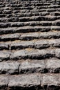 Closeup of old black Stone the staircase in the background Royalty Free Stock Photo