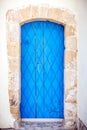 Close up of an old blue door. Royalty Free Stock Photo