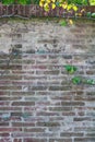 Close up of old brick wall outside