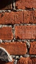 Close-up of old brick wall with weathered plaster Royalty Free Stock Photo