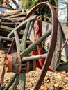 Close Up Old Broken Wagon Wheel Royalty Free Stock Photo