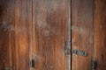 Close up old brown wood door unlock background Royalty Free Stock Photo