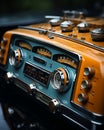 a close up of an old car radio Royalty Free Stock Photo