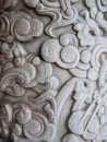 Close up old chinese marble columns carved