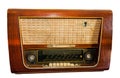 Close up old classic radio isolated on white background.Saved with clipping path Royalty Free Stock Photo