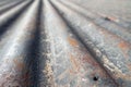Close up of old correlated metal sheet Royalty Free Stock Photo