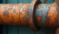 Close-up of old corroded metal pipe. Deep rust flaking texture, weathered surface. Industrial decay, water damage. Construction Royalty Free Stock Photo