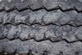 Close up old damaged and worn black tire tread truck. Tire tread problems and solutions for road safety concept. Change time. tran Royalty Free Stock Photo