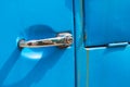 Close up old door car whit handle. Royalty Free Stock Photo