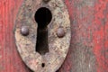 Close up of old door keyhole Royalty Free Stock Photo