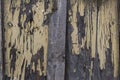 Close up old door wooden texture background, door painted yellow Royalty Free Stock Photo