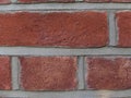 Close up of old English brickwork with grey mortar Royalty Free Stock Photo