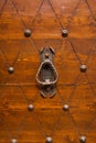 Close-up of old-fashioned wooden door Royalty Free Stock Photo