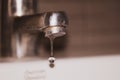 Close up old faucet with water drop background. Royalty Free Stock Photo