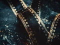 Vintage Cinema Film Strip Close-up Royalty Free Stock Photo