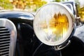 Close up of old head lights on rarity car Royalty Free Stock Photo