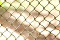 Close up old knot rope fence with square pattern in outdoor space Royalty Free Stock Photo